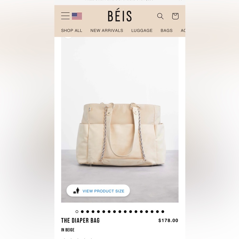 BEIS the diaper bag in beige